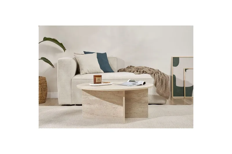 Boro Soffbord 90 cm - Beige - Möbler - Vardagsrum - Soffbord & vardagsrumsbord - Soffbord