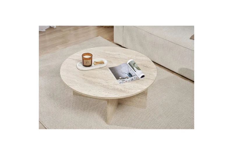 Boro Soffbord 90 cm - Beige - Möbler - Vardagsrum - Soffbord & vardagsrumsbord - Soffbord