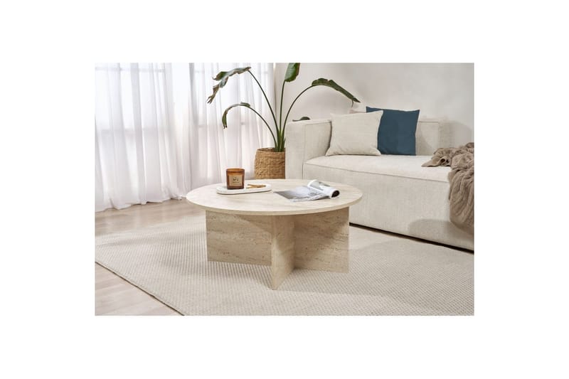 Boro Soffbord 90 cm - Beige - Möbler - Vardagsrum - Soffbord & vardagsrumsbord - Soffbord