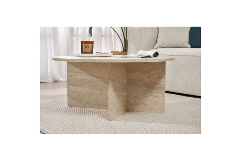 Boro Soffbord 90 cm - Beige - Möbler - Vardagsrum - Soffbord & vardagsrumsbord - Soffbord