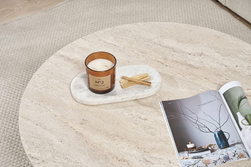 Boro Soffbord 90x40x90 cm - Travertine och Walnut - Möbler - Vardagsrum - Soffbord & vardagsrumsbord - Soffbord