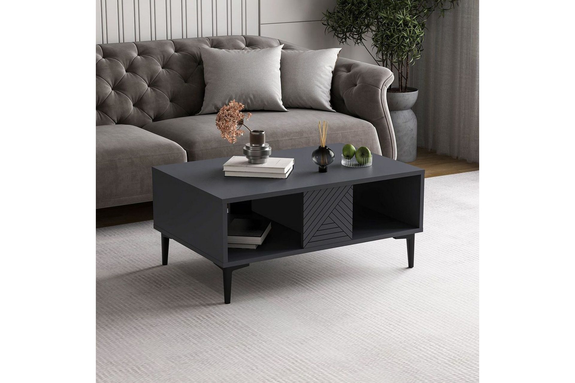 Botswana Soffbord 90 cm - Antracit