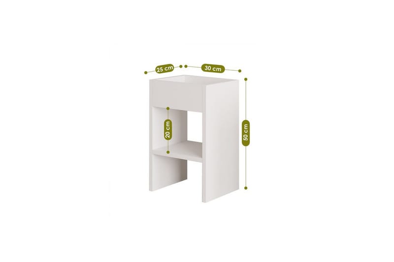 Brendale Sidobord 30 cm - Vit - Möbler - Vardagsrum - Soffbord & vardagsrumsbord - Brickbord