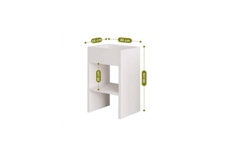 Brendale Sidobord 30 cm - Vit - Möbler - Vardagsrum - Soffbord & vardagsrumsbord - Brickbord