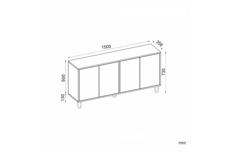 Breya Konsollbord 150 cm - Valnöt - Möbler - Vardagsrum - Soffbord & vardagsrumsbord - Avlastningsbord & konsolbord