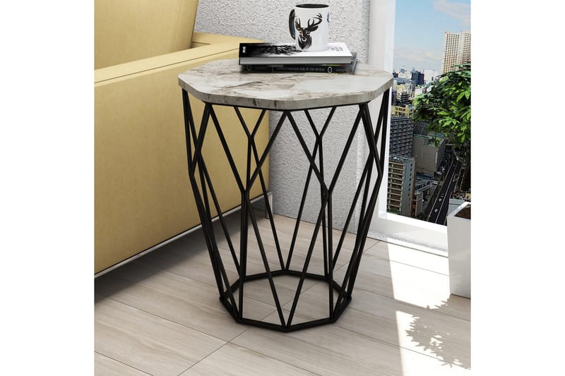 Bojana Sidobord Runt 46 cm - Grå/Svart - Möbler - Vardagsrum - Soffbord & vardagsrumsbord - Brickbord