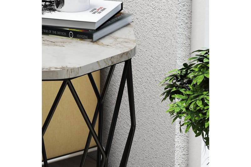 Bojana Sidobord Runt 46 cm - Grå/Svart - Möbler - Vardagsrum - Soffbord & vardagsrumsbord - Brickbord