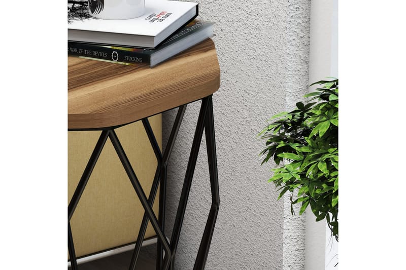 Bojana Sidobord Runt 46 cm - Mörkbrun/Svart - Möbler - Vardagsrum - Soffbord & vardagsrumsbord - Brickbord