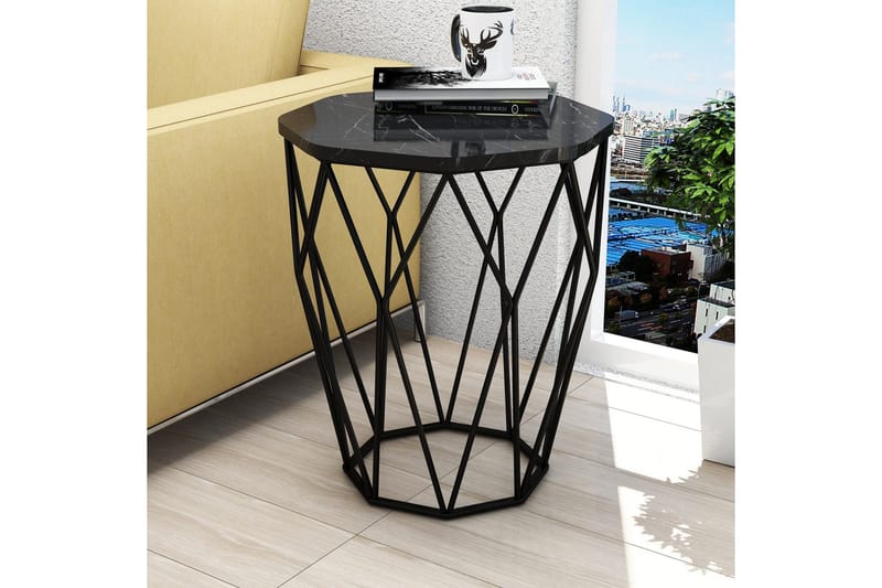 Bojana Sidobord Runt 46 cm - Svart - Möbler - Vardagsrum - Soffbord & vardagsrumsbord - Brickbord