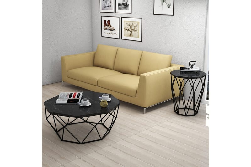 Bojana Sidobord Runt 46 cm - Svart - Möbler - Vardagsrum - Soffbord & vardagsrumsbord - Brickbord