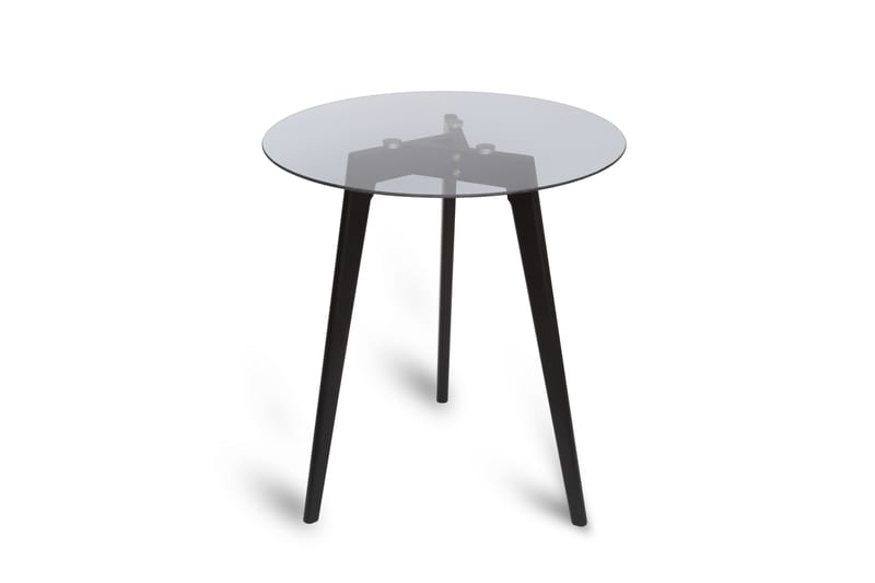 CHARLOTTA Sidobord Ø45cm Svart/Rökglas - Svart/Rökglas - Möbler - Vardagsrum - Soffbord & vardagsrumsbord - Brickbord
