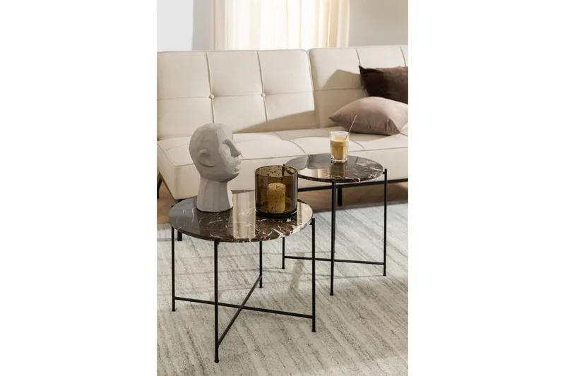 Sakchan Sidobord 42 cm Rund - Brun - Möbler - Vardagsrum - Soffbord & vardagsrumsbord - Brickbord