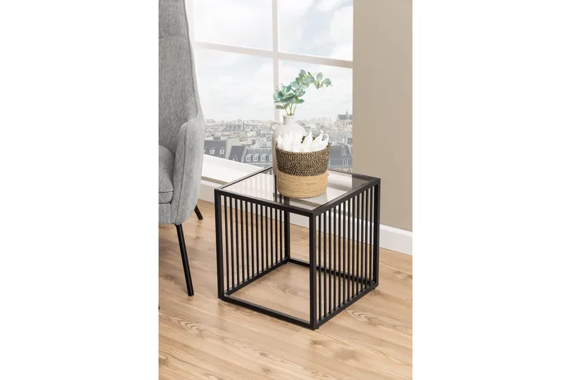 Saklani Sidobord 40x40 cm - Grå - Möbler - Vardagsrum - Soffbord & vardagsrumsbord - Brickbord