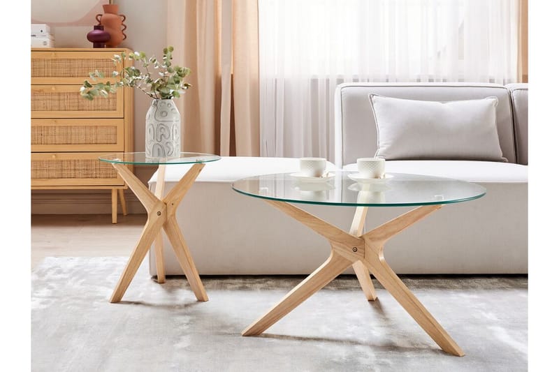 Brion Sidobord 45 cm - Transparent/Ljust trä - Möbler - Vardagsrum - Soffbord & vardagsrumsbord - Brickbord