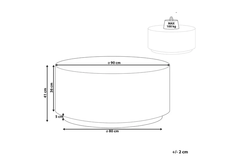 Bruder Soffbord 90 cm Rund Rund - Vit - Möbler - Vardagsrum - Soffbord & vardagsrumsbord - Soffbord
