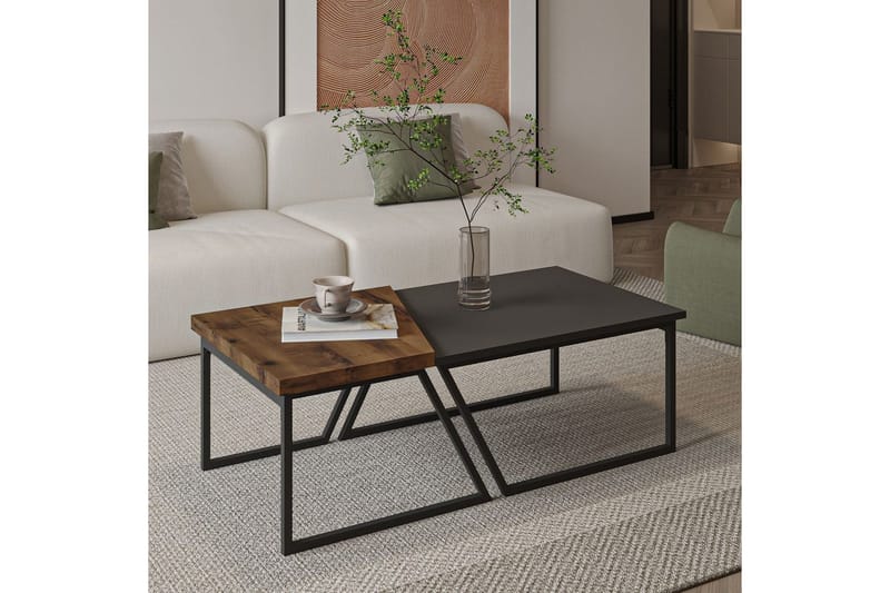Bulskoll Soffbord 120 cm - Antracit/Valnöt - Möbler - Vardagsrum - Soffbord & vardagsrumsbord - Soffbord
