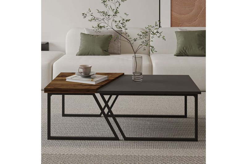 Bulskoll Soffbord 120 cm - Antracit/Valnöt - Möbler - Vardagsrum - Soffbord & vardagsrumsbord - Soffbord
