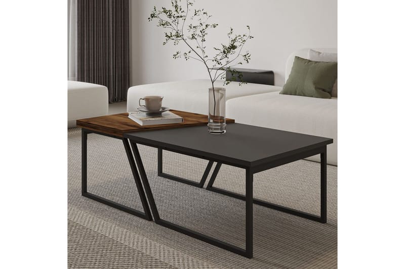 Bulskoll Soffbord 120 cm - Antracit/Valnöt - Möbler - Vardagsrum - Soffbord & vardagsrumsbord - Soffbord