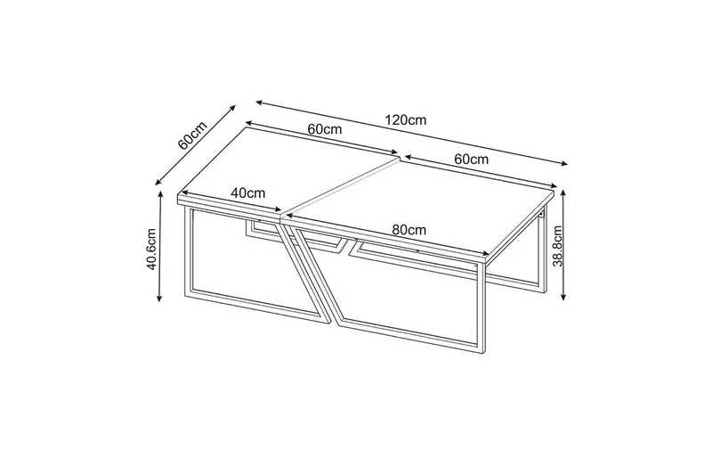 Bulskoll Soffbord 120 cm - Travertine - Möbler - Vardagsrum - Soffbord & vardagsrumsbord - Satsbord