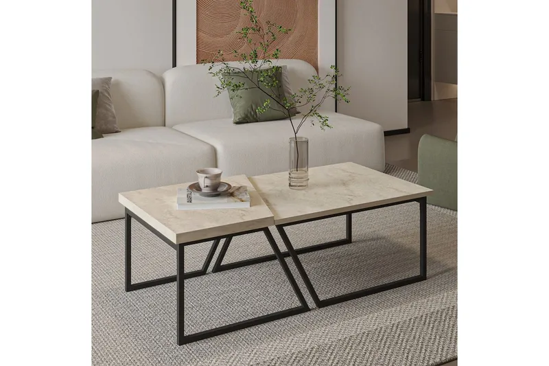 Bulskoll Soffbord 120 cm - Travertine - Möbler - Vardagsrum - Soffbord & vardagsrumsbord - Satsbord