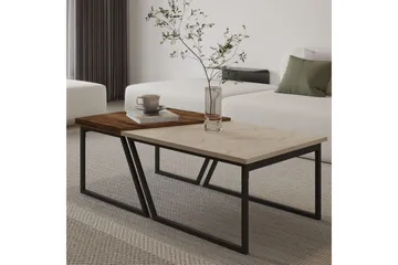 Bulskoll Soffbord 120 cm - Travertine/Valnöt - Möbler - Vardagsrum - Soffbord & vardagsrumsbord - Satsbord
