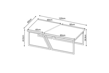 Bulskoll Soffbord 120 cm - Vit - Möbler - Vardagsrum - Soffbord & vardagsrumsbord - Satsbord