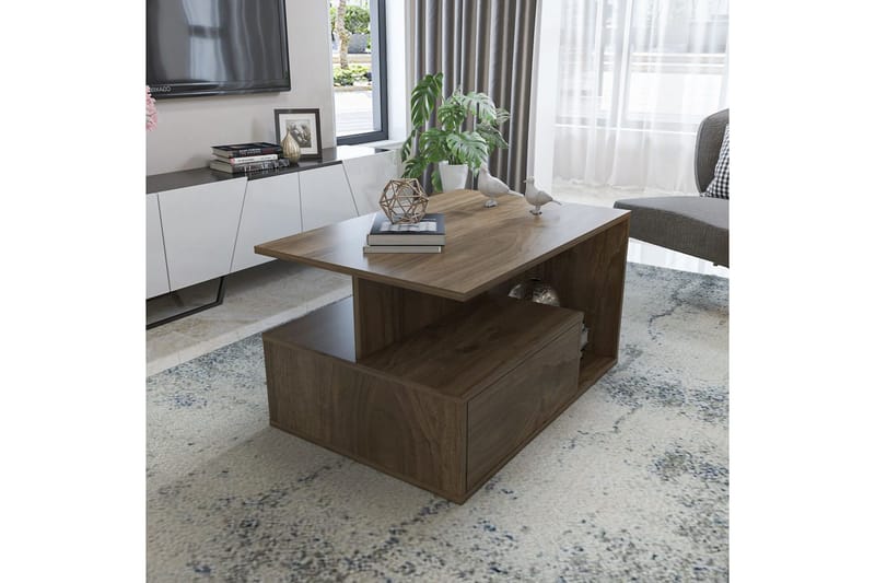 Bulvari Soffbord 90 cm - Valnöt - Möbler - Vardagsrum - Soffbord & vardagsrumsbord - Soffbord