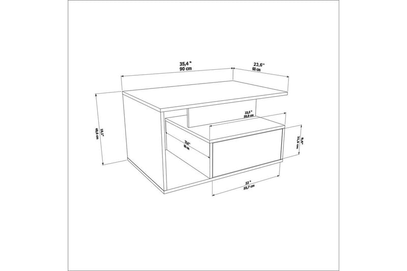 Bulvari Soffbord 90 cm - Valnöt - Möbler - Vardagsrum - Soffbord & vardagsrumsbord - Soffbord