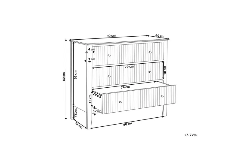 Byrå Assisi med 3 lådor - Förvaring - Förvaringsmöbler - Byrå