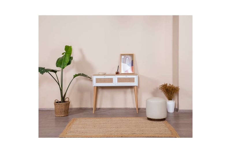 Byrå Jatinder Vit / Ek - Vitfärgat trä/Mediumfärgat trä - Möbler - Vardagsrum - Soffbord & vardagsrumsbord - Brickbord