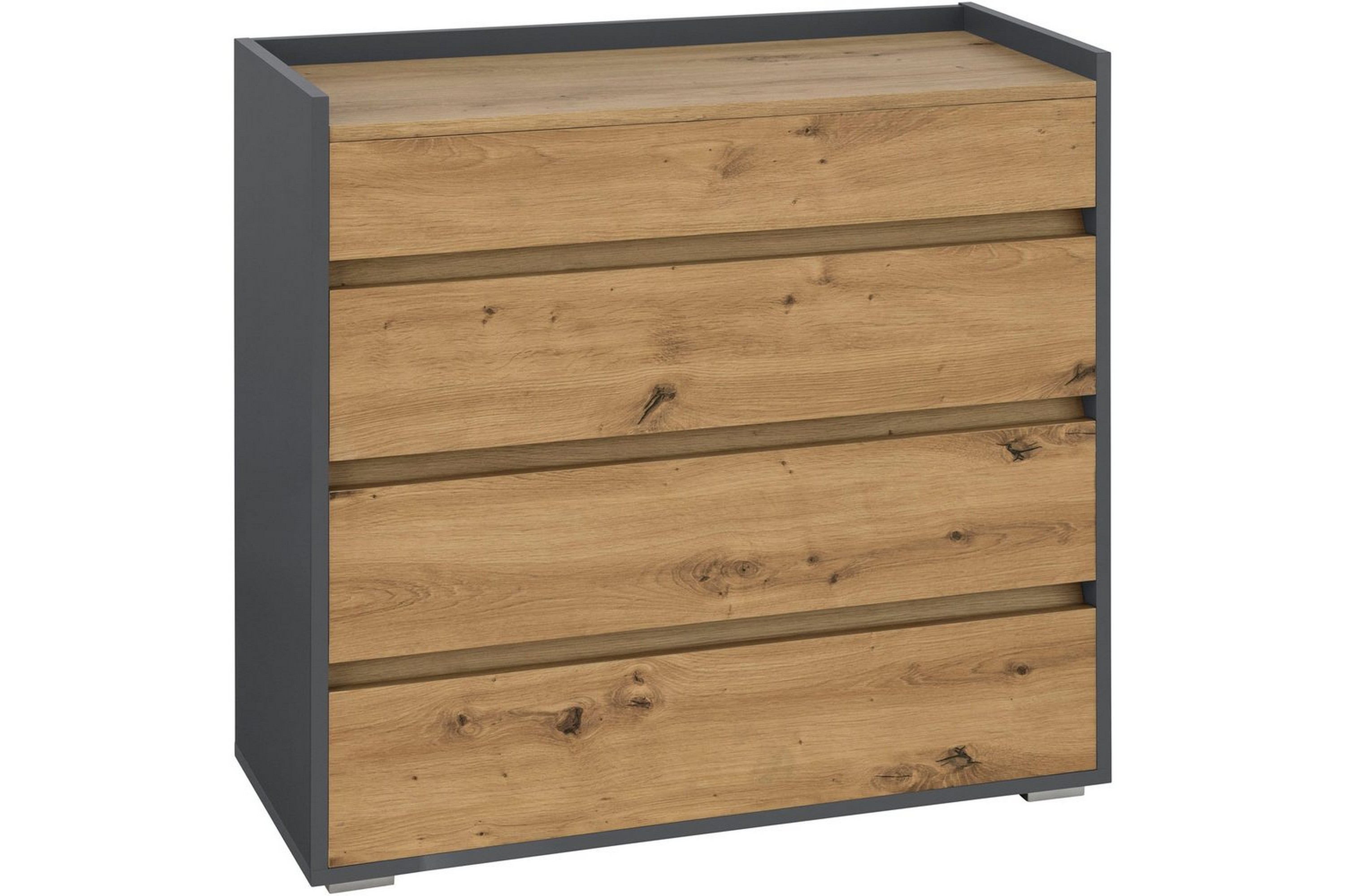 byrå kosmo antracit/ek, 4 lådor - antracit/ek, 4 lådor