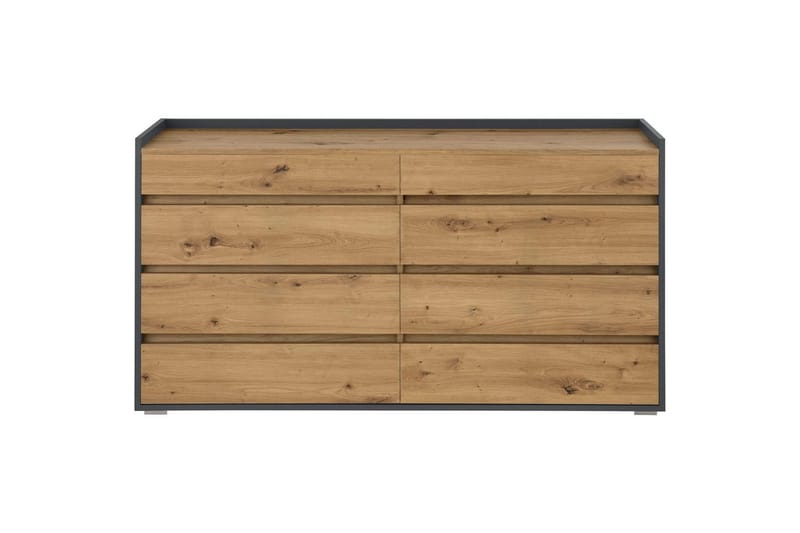 Byrå Kosmo Antracit/Ek, 8 lådor - Antracit/Ek, 8 lådor - Möbler - Vardagsrum - Soffbord & vardagsrumsbord - Avlastningsbord & konsolbord