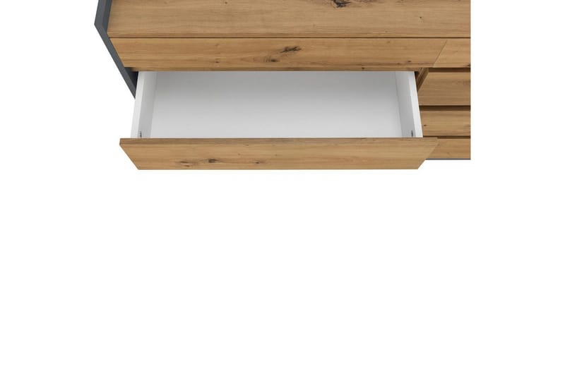 Byrå Kosmo Antracit/Ek, 8 lådor - Antracit/Ek, 8 lådor - Möbler - Vardagsrum - Soffbord & vardagsrumsbord - Avlastningsbord & konsolbord