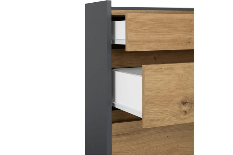 Byrå Kosmo Antracit/Ek, 8 lådor - Antracit/Ek, 8 lådor - Möbler - Vardagsrum - Soffbord & vardagsrumsbord - Avlastningsbord & konsolbord