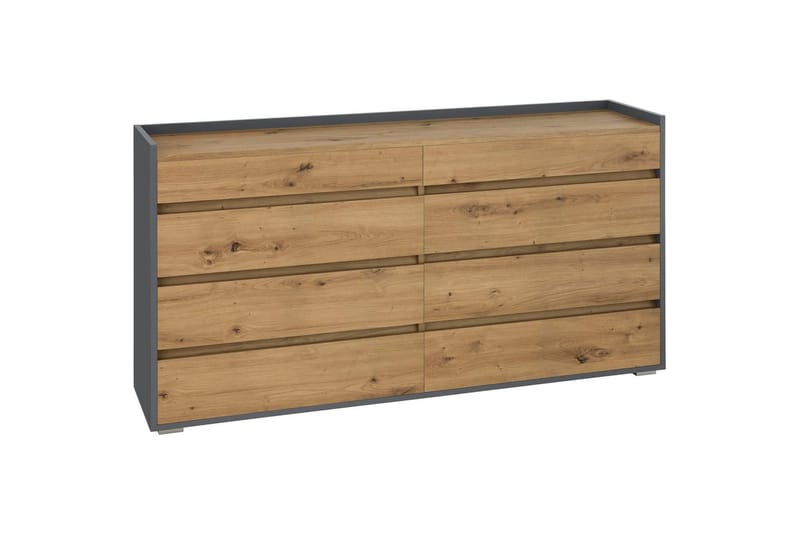 Byrå Kosmo Antracit/Ek, 8 lådor - Antracit/Ek, 8 lådor - Möbler - Vardagsrum - Soffbord & vardagsrumsbord - Avlastningsbord & konsolbord