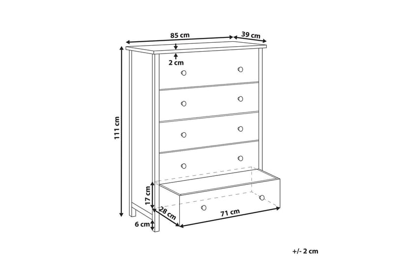 Byrå Salton 85x39x111 cm - 85x39x111 cm - Möbler - Vardagsrum - Soffbord & vardagsrumsbord - Avlastningsbord & konsolbord