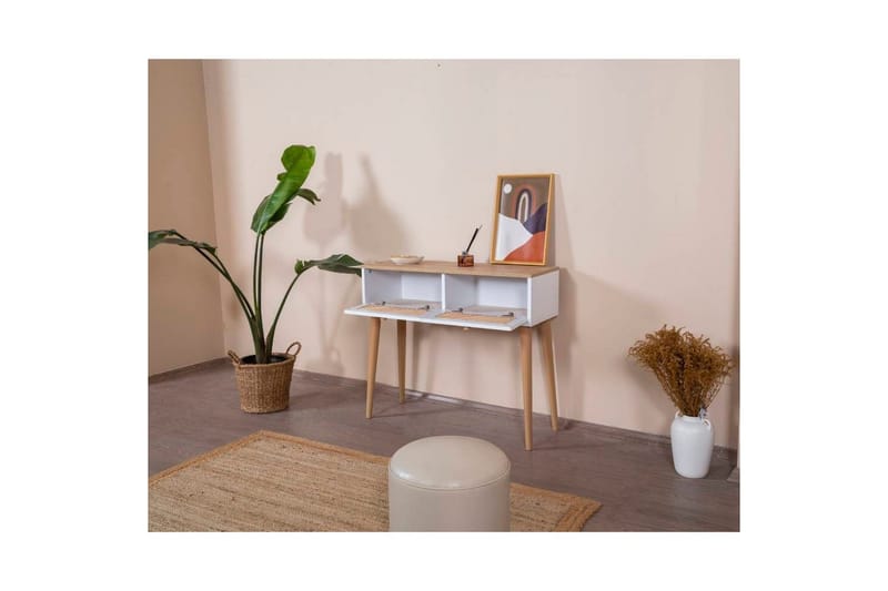 Byrå Velin Vit / Ek - Mediumfärgat trä/Vit - Möbler - Vardagsrum - Soffbord & vardagsrumsbord - Avlastningsbord & konsolbord