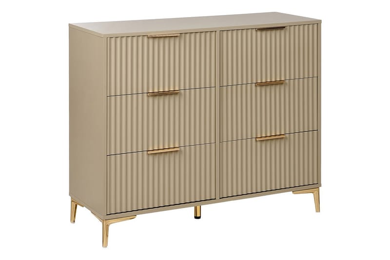 Byrå Walcott Beige, guld - Beige, guld - Möbler - Vardagsrum - Soffbord & vardagsrumsbord - Avlastningsbord & konsolbord