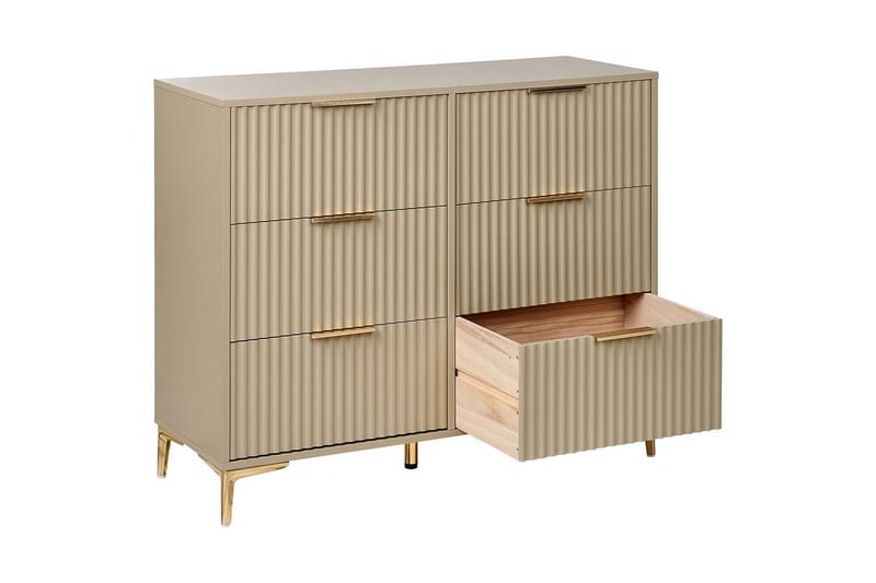 Byrå Walcott Beige, guld - Beige, guld - Möbler - Vardagsrum - Soffbord & vardagsrumsbord - Avlastningsbord & konsolbord