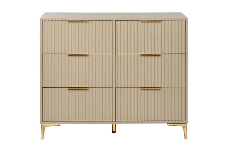 Byrå Walcott Beige, guld - Beige, guld - Möbler - Vardagsrum - Soffbord & vardagsrumsbord - Avlastningsbord & konsolbord