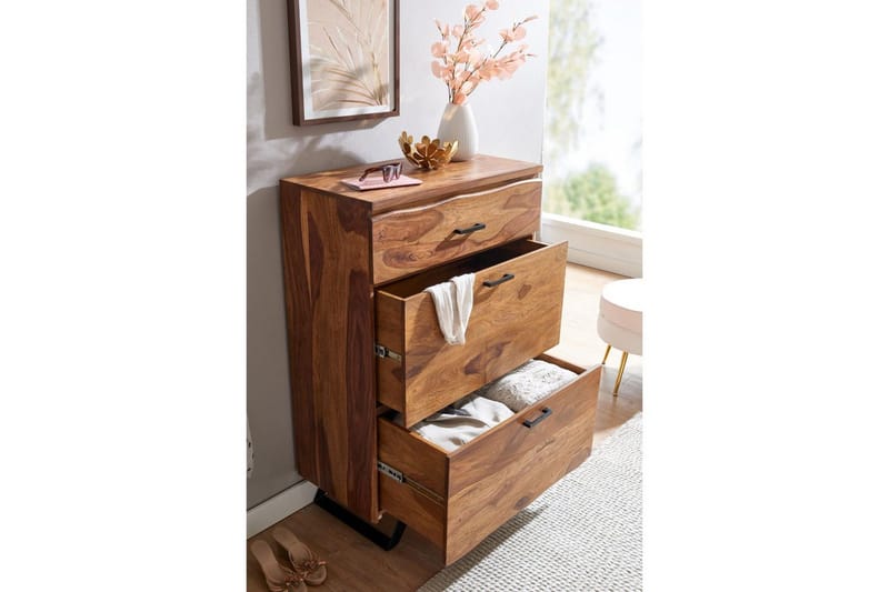 Byrå Wohnling Massivt trä med 5 lådor träd kant lantligt hus - Förvaring - Förvaringsmöbler - Byrå