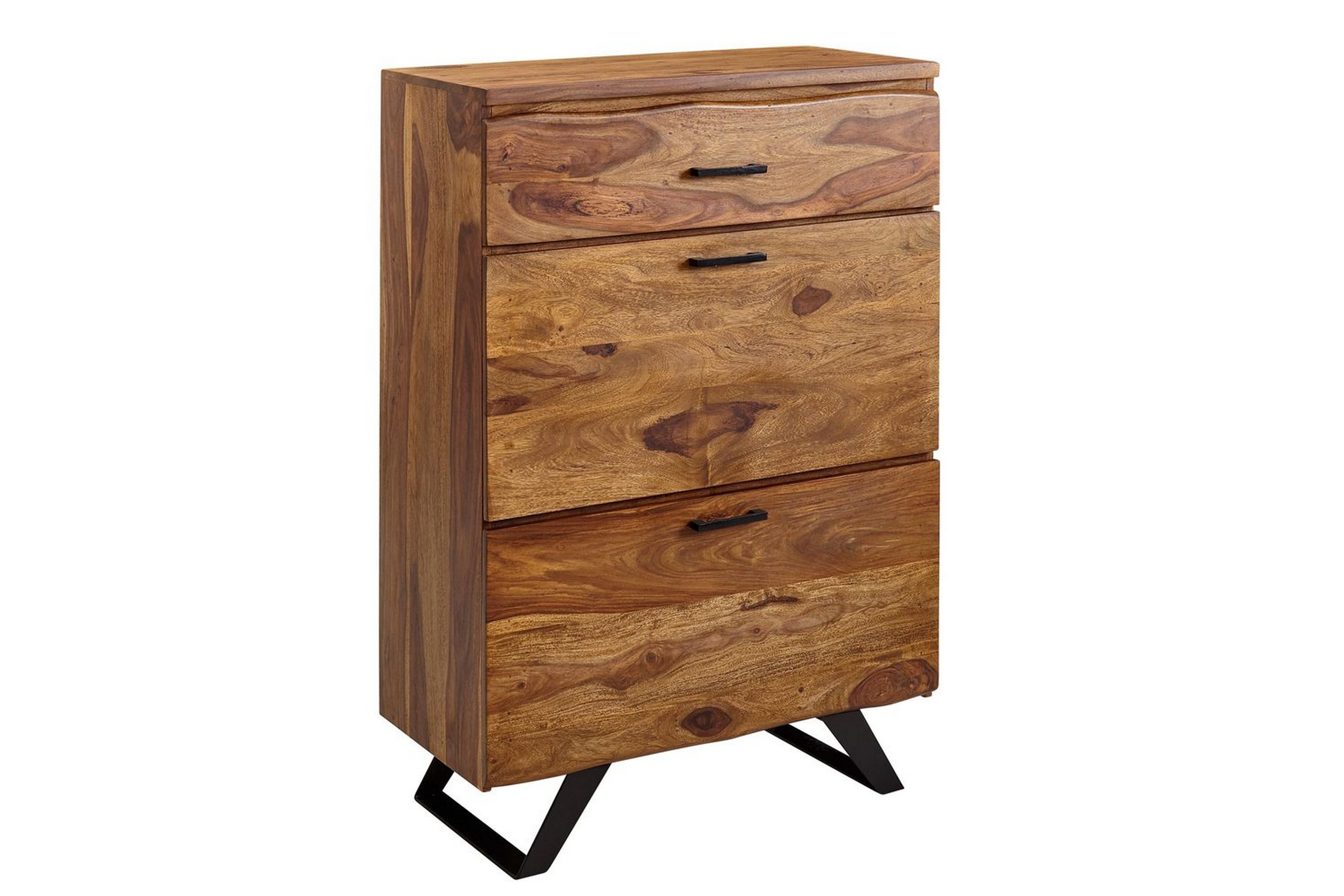 byrå wohnling massivt trä med 5 lådor träd kant lantligt hus -