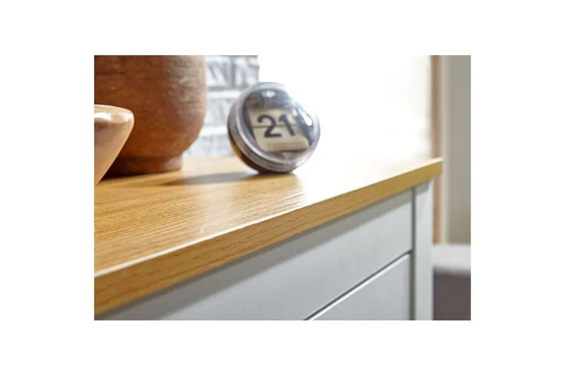 Byrå Wohnling med 3 lådor 2 dörrar tvåfärgad vit ek lantlig stil - Förvaring - Förvaringsmöbler - Byrå