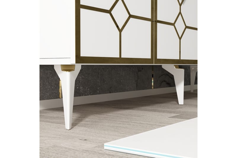 Cagla Konsollbord 150 cm Vit/Guld - Möbler - Vardagsrum - Soffbord & vardagsrumsbord - Avlastningsbord & konsolbord