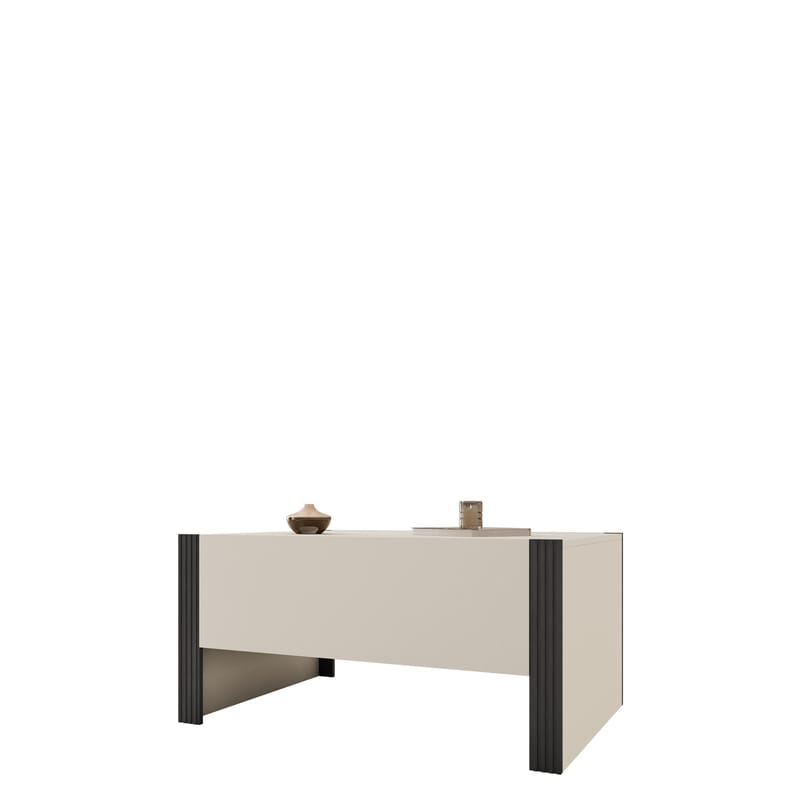 Calvenn Rektangulärt Soffbord med Förvaring i Målat Trä, Beige