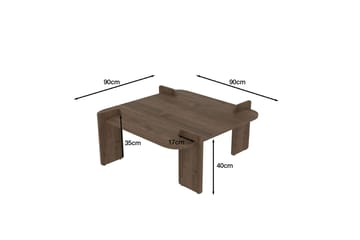 Campwell Soffbord 90 cm Kvadratisk - Valnöt - Möbler - Vardagsrum - Soffbord & vardagsrumsbord - Soffbord