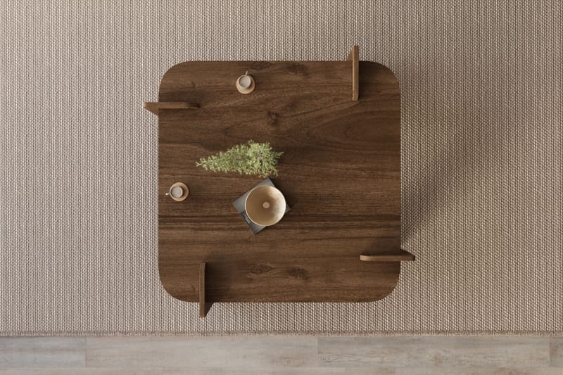 Campwell Soffbord 90 cm Kvadratisk - Valnöt - Möbler - Vardagsrum - Soffbord & vardagsrumsbord - Soffbord