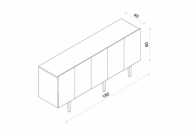 Capella Konsolbord 180x60x40 cm - Grå - Möbler - Vardagsrum - Soffbord & vardagsrumsbord - Avlastningsbord & konsolbord