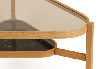 Capella Soffbord 95x48x95 cm - Ek och svart marmor - Möbler - Vardagsrum - Soffbord & vardagsrumsbord - Soffbord