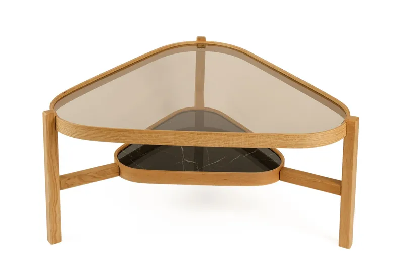 Capella Soffbord 95x48x95 cm - Ek och svart marmor - Möbler - Vardagsrum - Soffbord & vardagsrumsbord - Soffbord